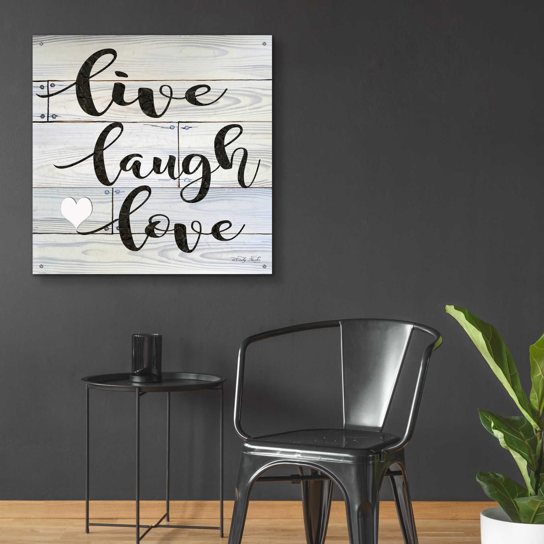 Epic Art 'Live, Laugh, Love' by Cindy Jacobs, Acrylic Glass Wall Art,36x36