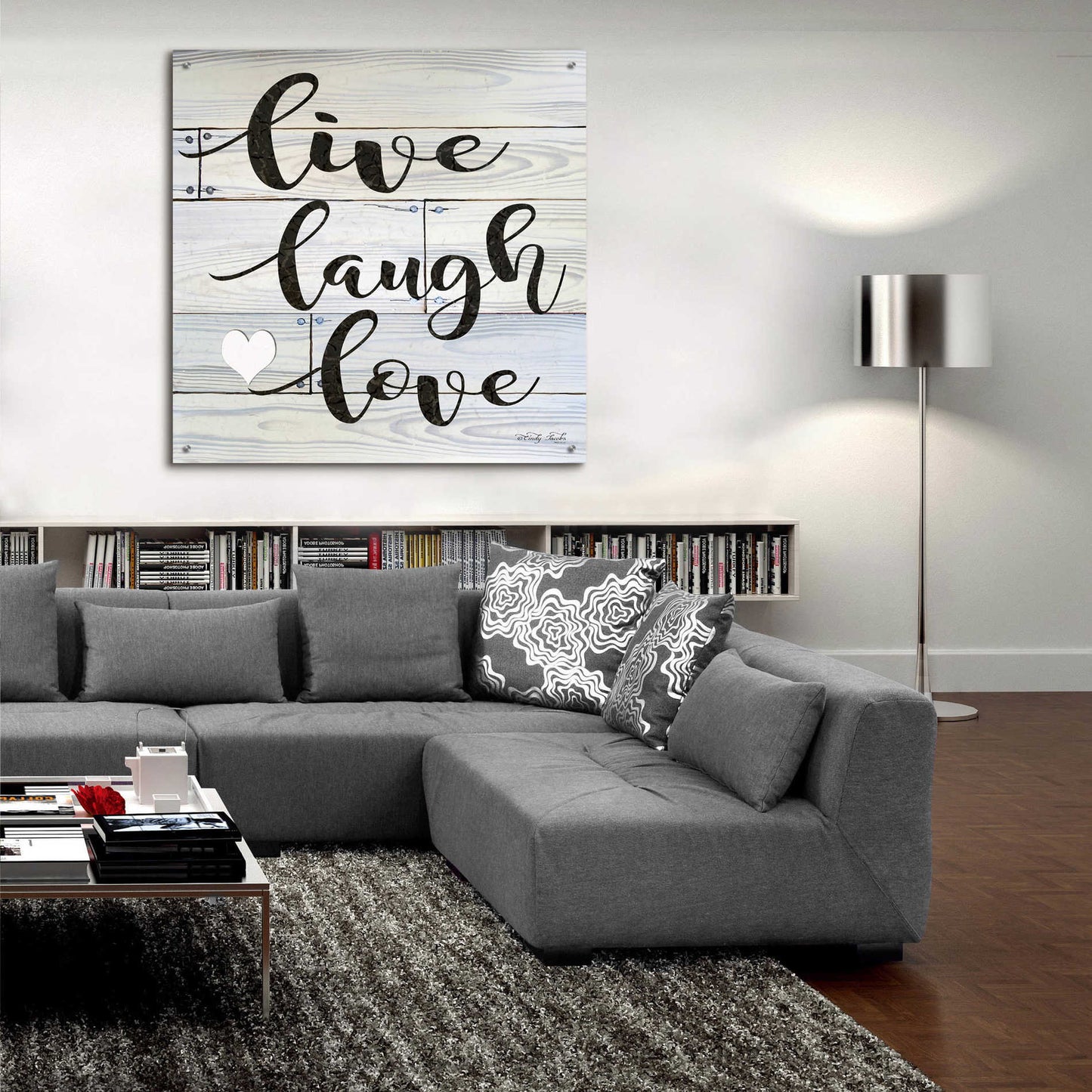 Epic Art 'Live, Laugh, Love' by Cindy Jacobs, Acrylic Glass Wall Art,36x36