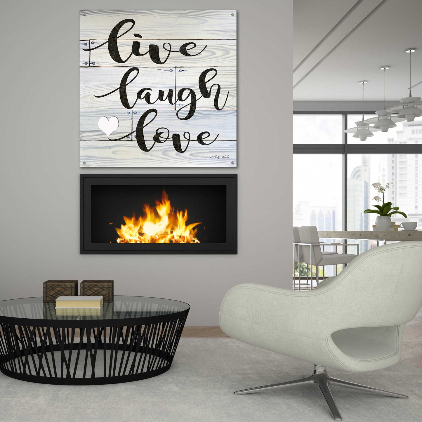 Epic Art 'Live, Laugh, Love' by Cindy Jacobs, Acrylic Glass Wall Art,36x36