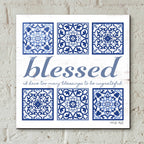 Epic Art 'Blessed Tile' by Cindy Jacobs, Acrylic Glass Wall Art,12x12