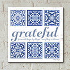 Epic Art 'Grateful Tile' by Cindy Jacobs, Acrylic Glass Wall Art,12x12