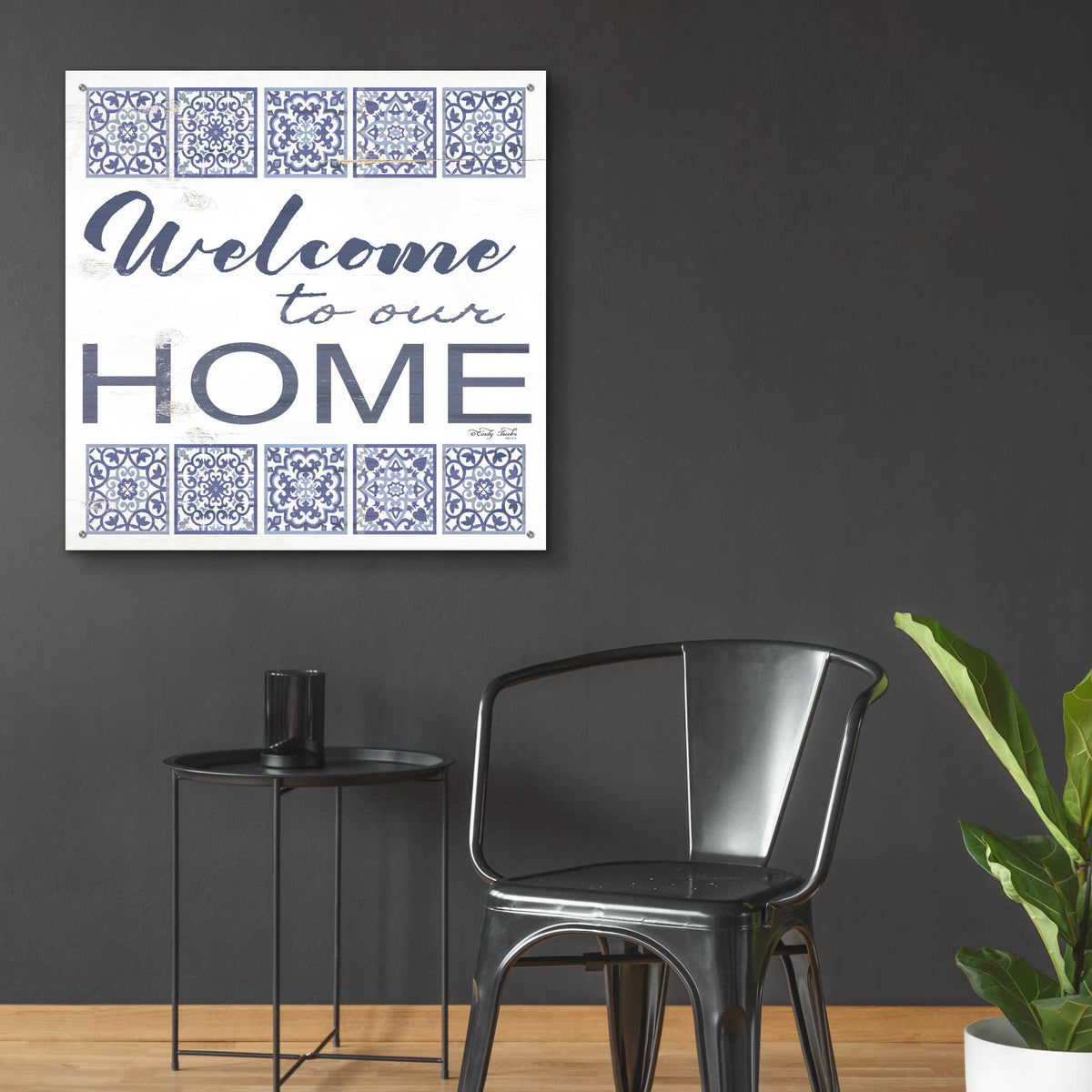 Epic Art 'Welcome to Our Home Tile' by Cindy Jacobs, Acrylic Glass Wall Art,36x36