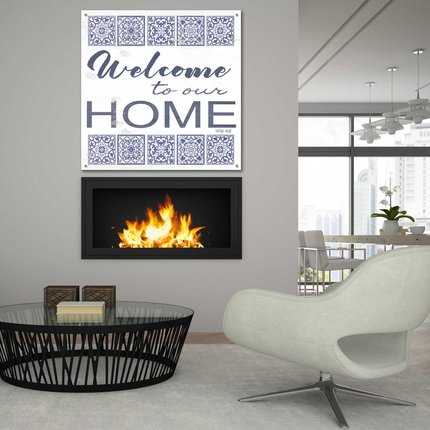 Epic Art 'Welcome to Our Home Tile' by Cindy Jacobs, Acrylic Glass Wall Art,36x36