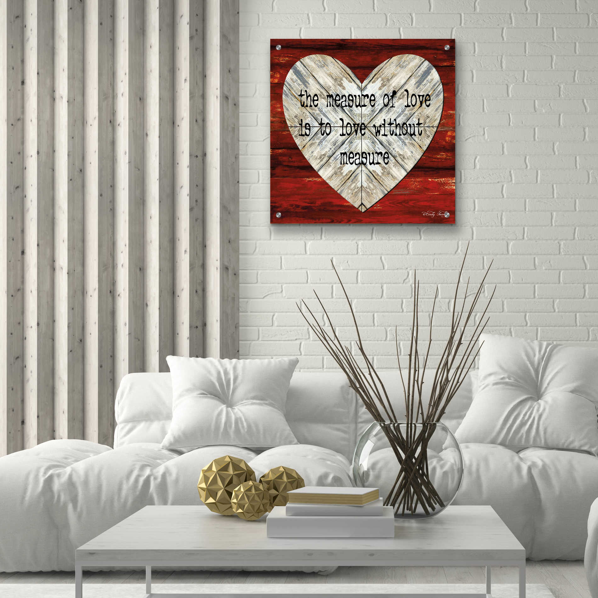Epic Art 'The Measure of Love' by Cindy Jacobs, Acrylic Glass Wall Art,24x24