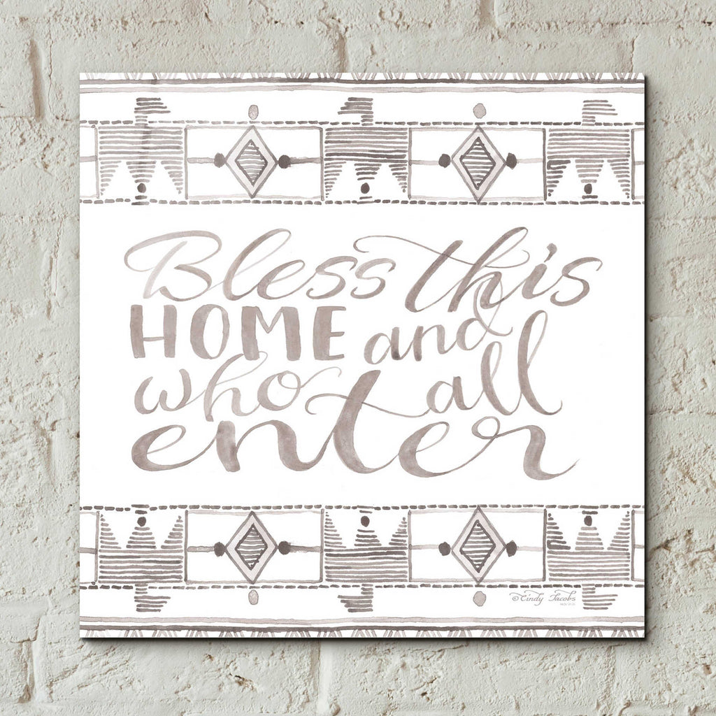 Epic Art 'Bless This Home' by Cindy Jacobs, Acrylic Glass Wall Art,12x12