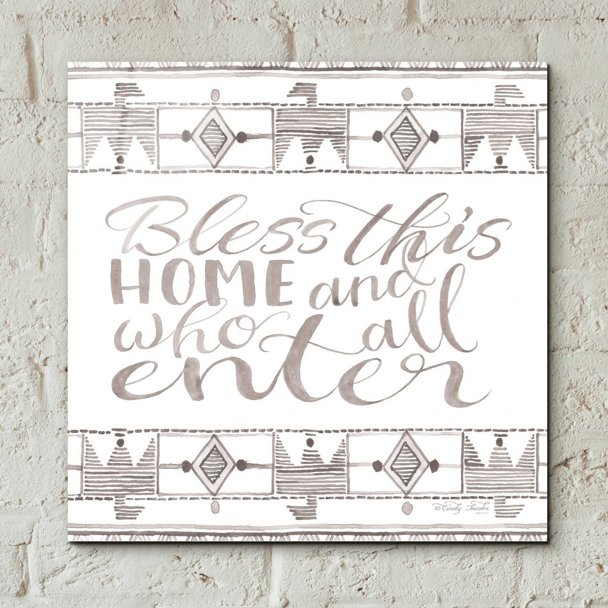 Epic Art 'Bless This Home' by Cindy Jacobs, Acrylic Glass Wall Art,12x12