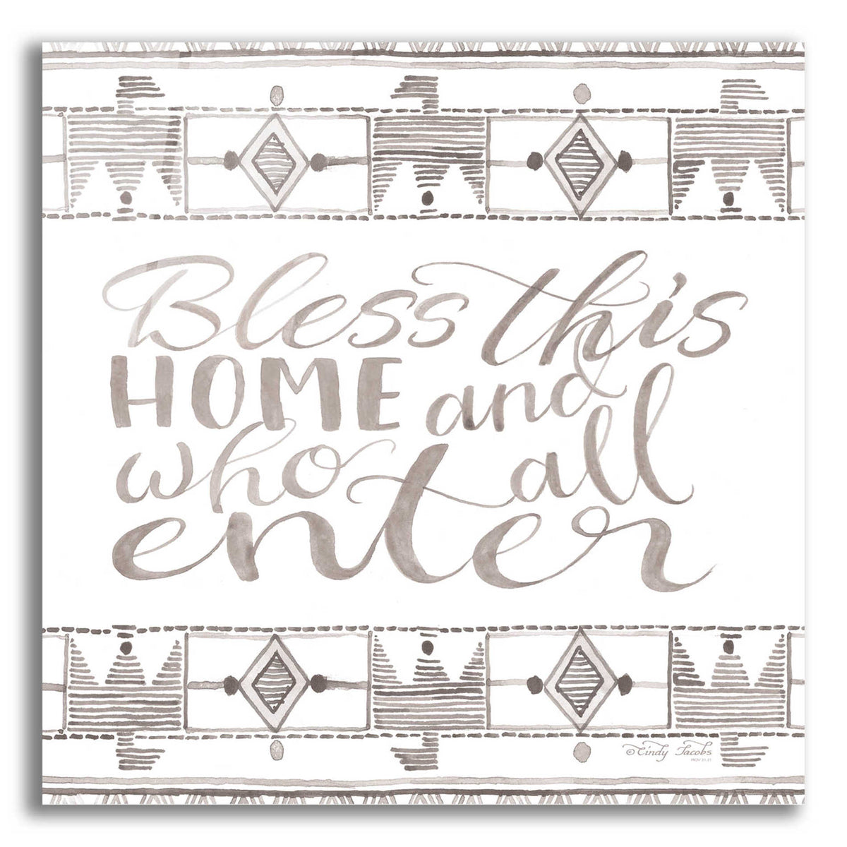 Epic Art 'Bless This Home' by Cindy Jacobs, Acrylic Glass Wall Art