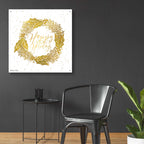 Epic Art 'Happy Holidays Golden Wreath' by Cindy Jacobs, Acrylic Glass Wall Art,36x36