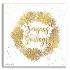 Epic Art 'Seasons Greetings Gold Wreath' by Cindy Jacobs, Acrylic Glass Wall Art