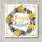 Epic Art 'Happy Holidays Birch Wreath' by Cindy Jacobs, Acrylic Glass Wall Art,12x12