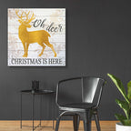 Epic Art 'Oh Deer Christmas is Here' by Cindy Jacobs, Acrylic Glass Wall Art,36x36