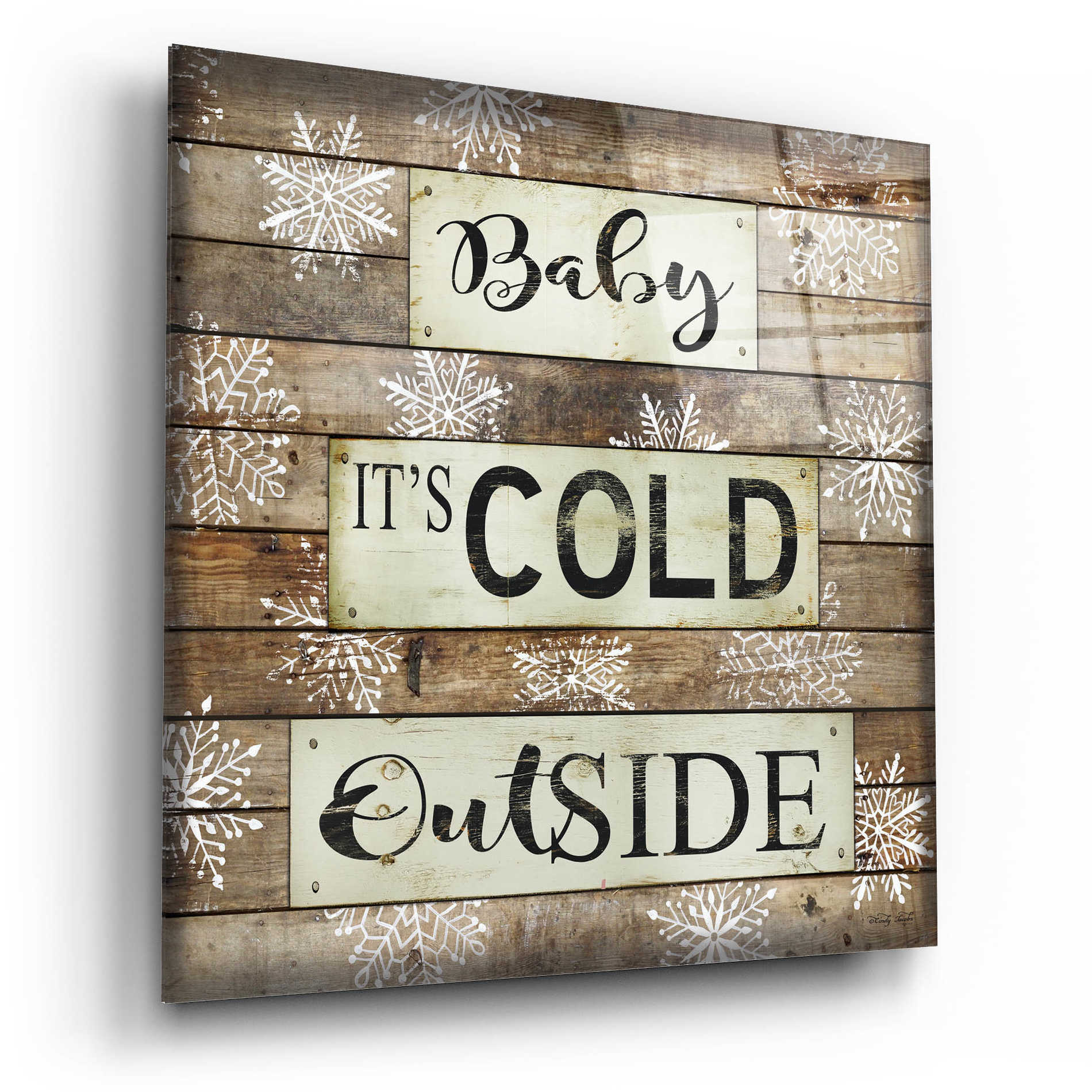 Epic Art 'Baby It's Cold Outside' by Cindy Jacobs, Acrylic Glass Wall Art,12x12