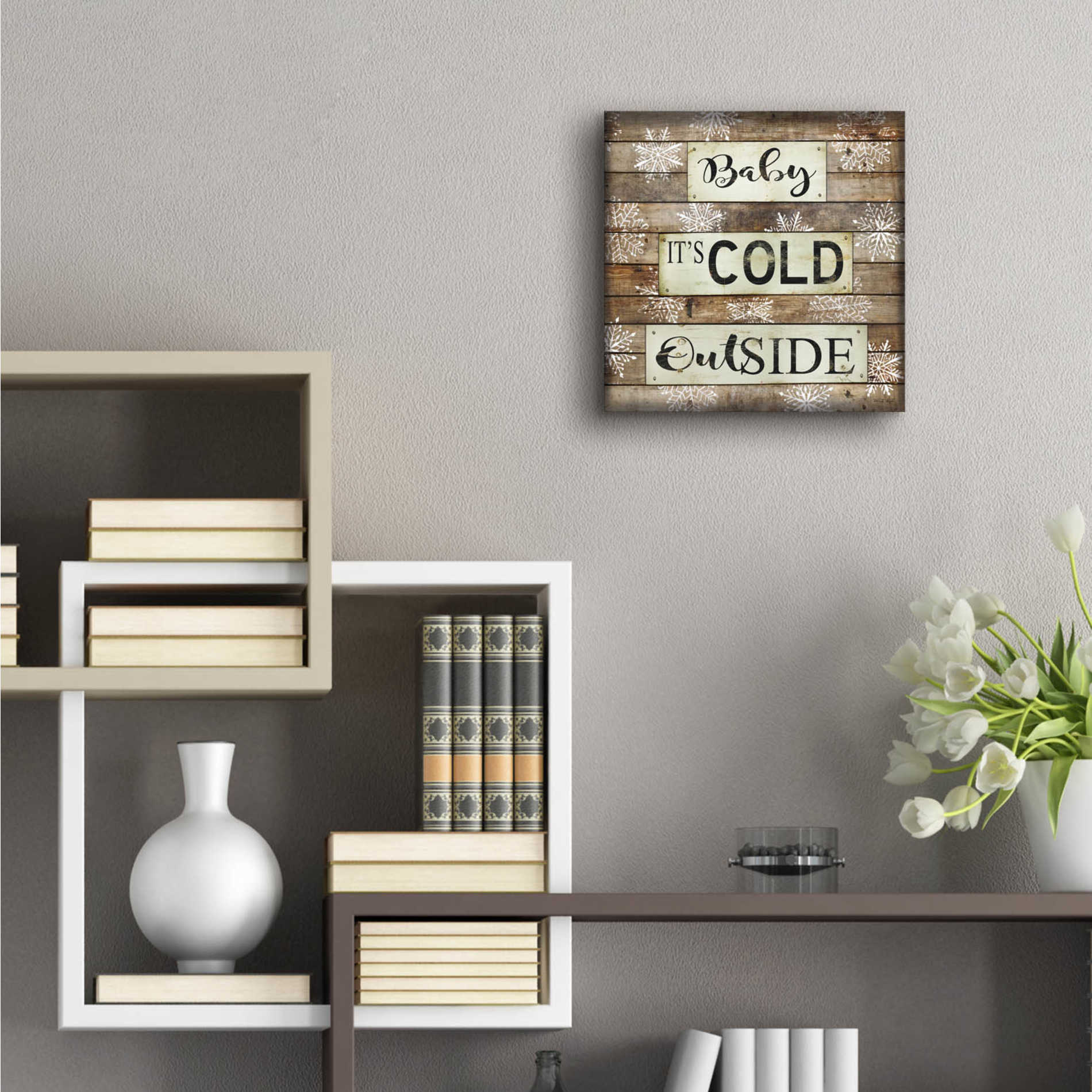 Epic Art 'Baby It's Cold Outside' by Cindy Jacobs, Acrylic Glass Wall Art,12x12