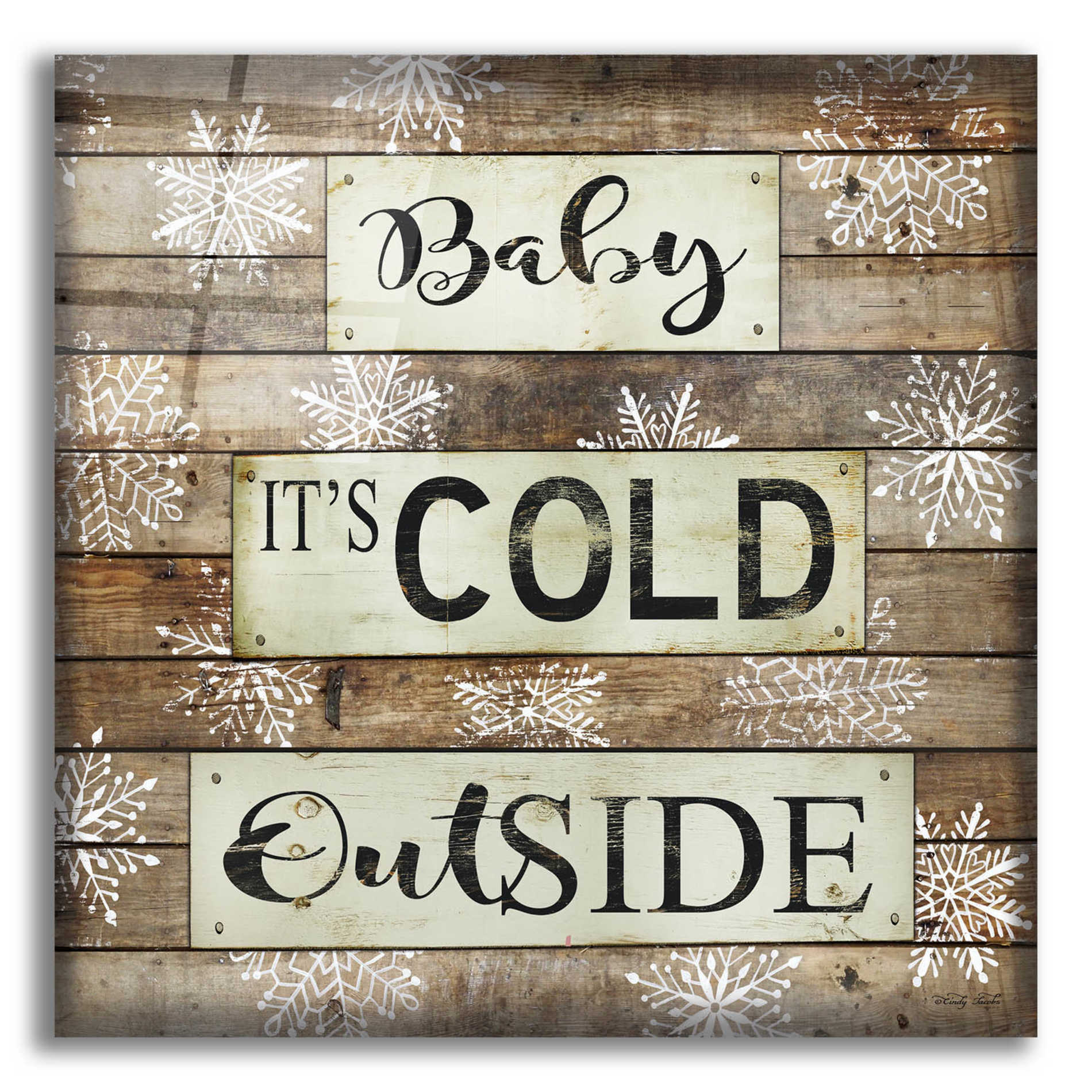 Epic Art 'Baby It's Cold Outside' by Cindy Jacobs, Acrylic Glass Wall Art,12x12