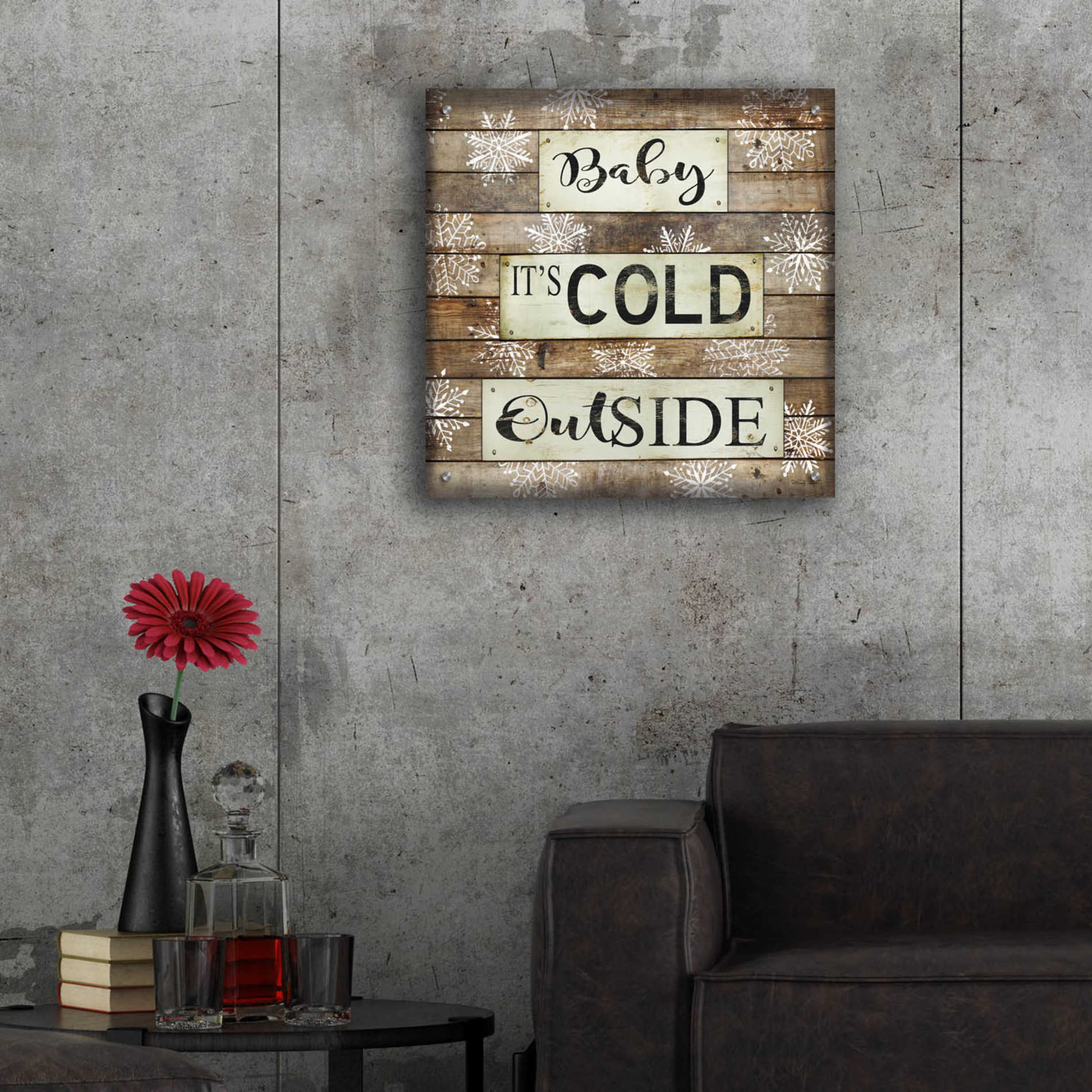 Epic Art 'Baby It's Cold Outside' by Cindy Jacobs, Acrylic Glass Wall Art,24x24