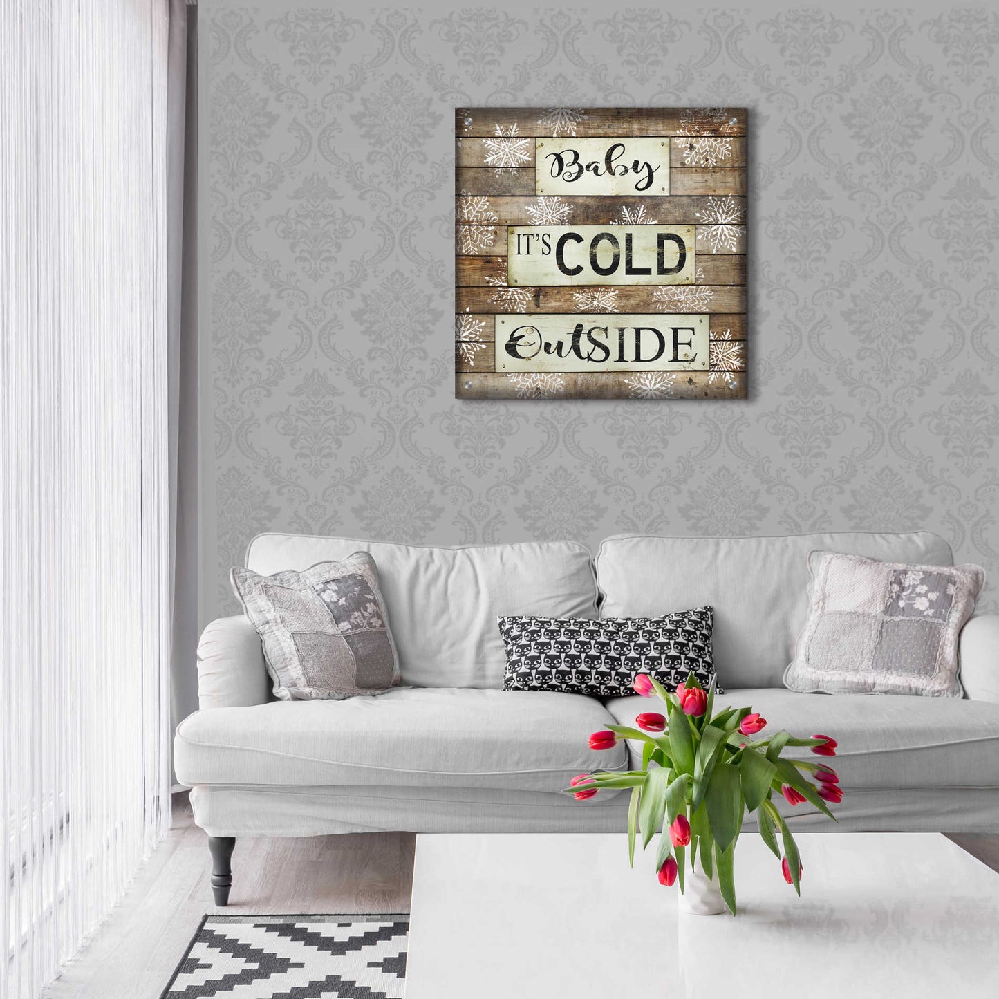 Epic Art 'Baby It's Cold Outside' by Cindy Jacobs, Acrylic Glass Wall Art,24x24