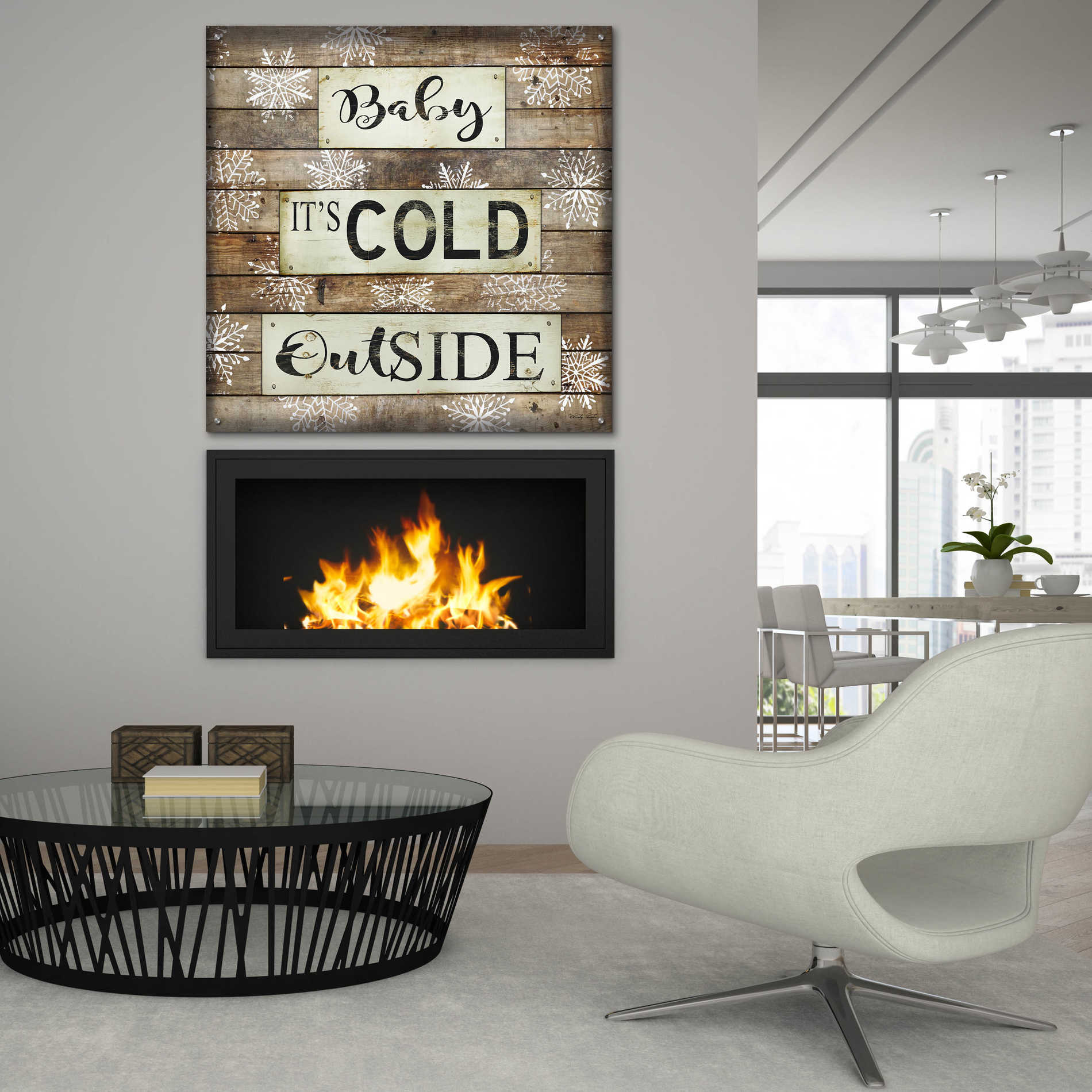 Epic Art 'Baby It's Cold Outside' by Cindy Jacobs, Acrylic Glass Wall Art,36x36