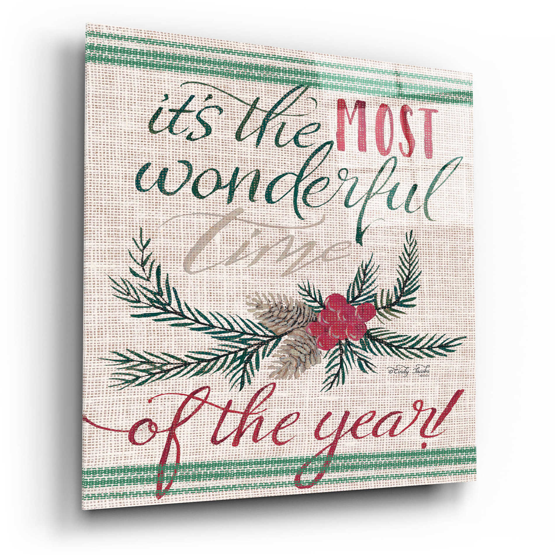 Epic Art 'It's the Most Wonderful Time of the Year' by Cindy Jacobs, Acrylic Glass Wall Art,12x12