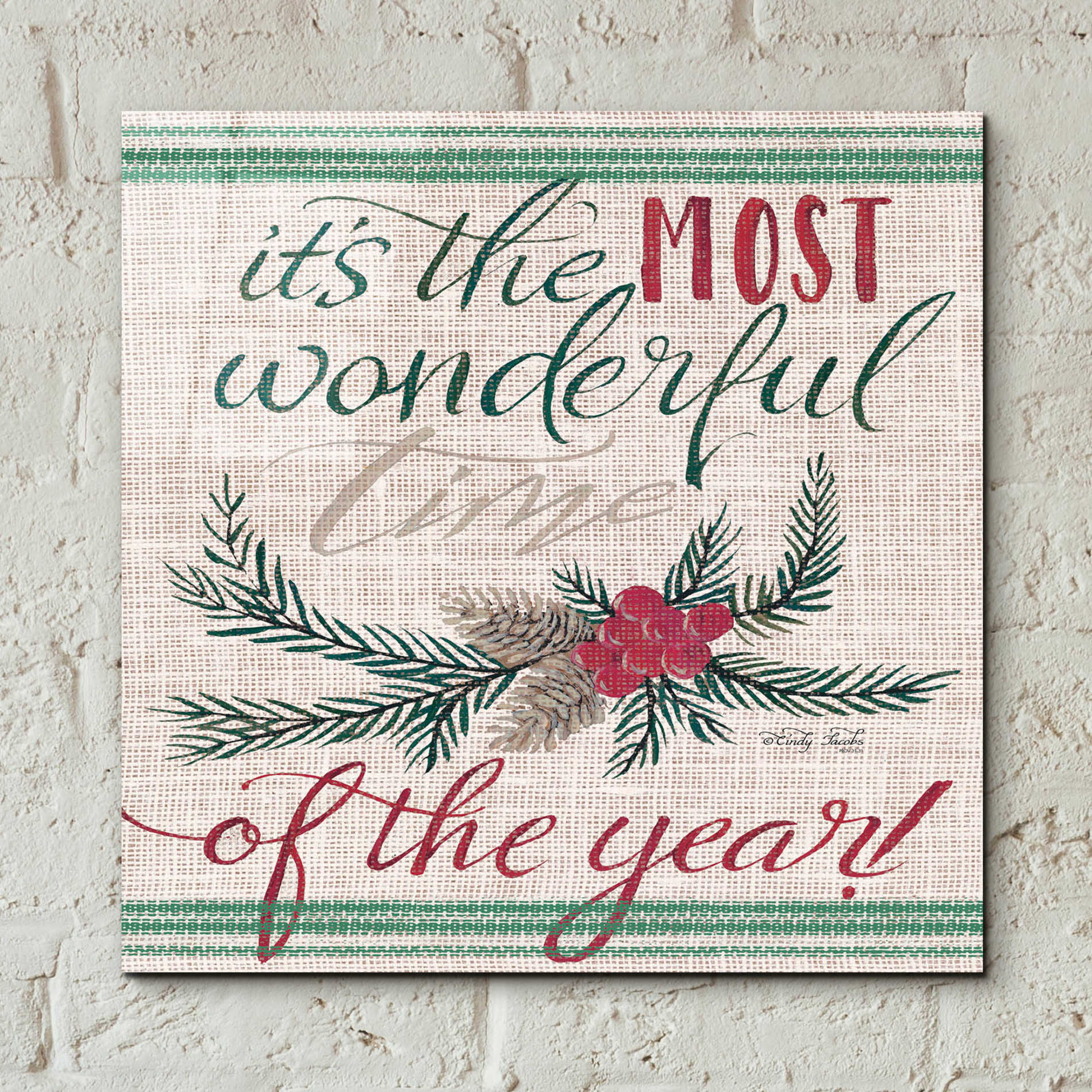 Epic Art 'It's the Most Wonderful Time of the Year' by Cindy Jacobs, Acrylic Glass Wall Art,12x12