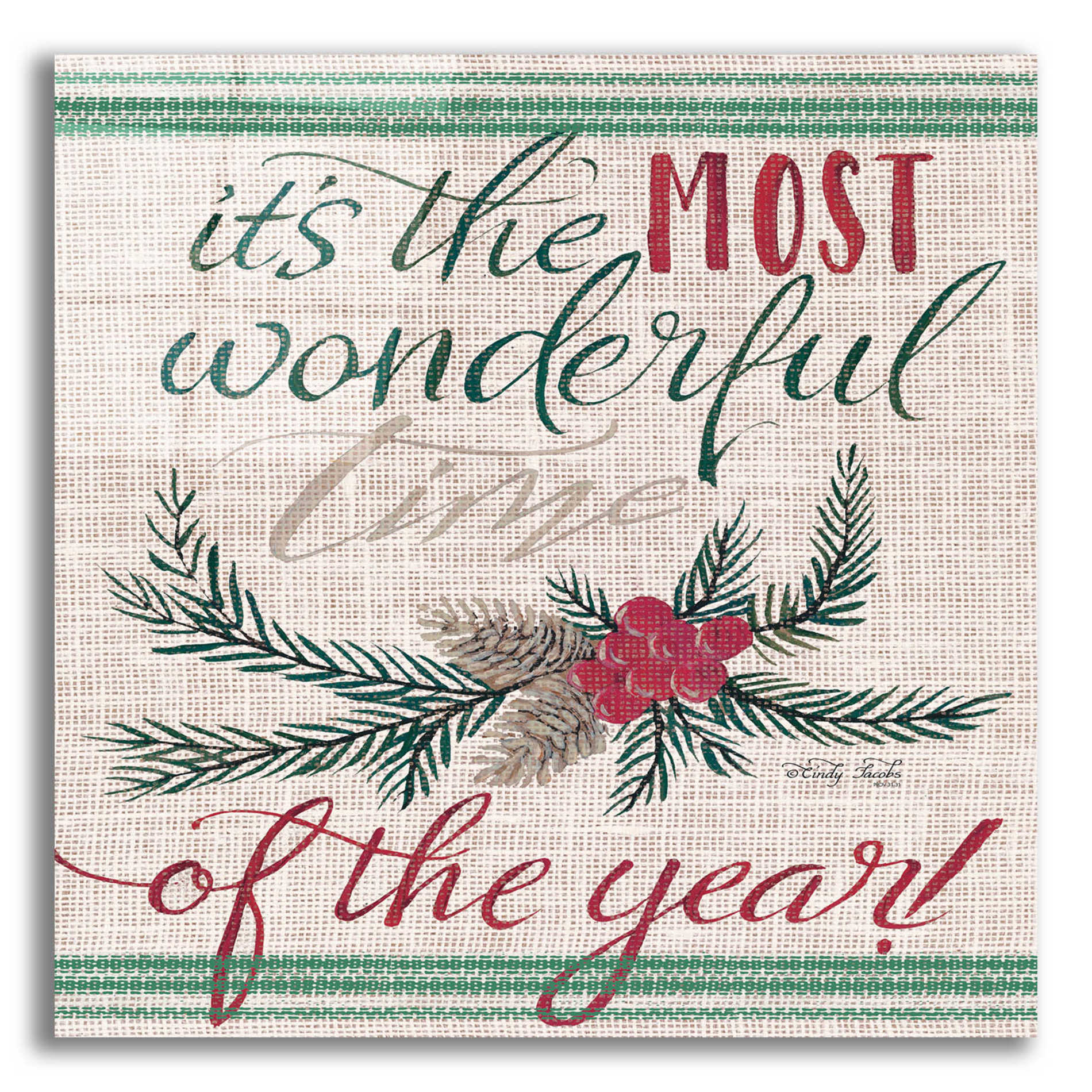 Epic Art 'It's the Most Wonderful Time of the Year' by Cindy Jacobs, Acrylic Glass Wall Art,12x12