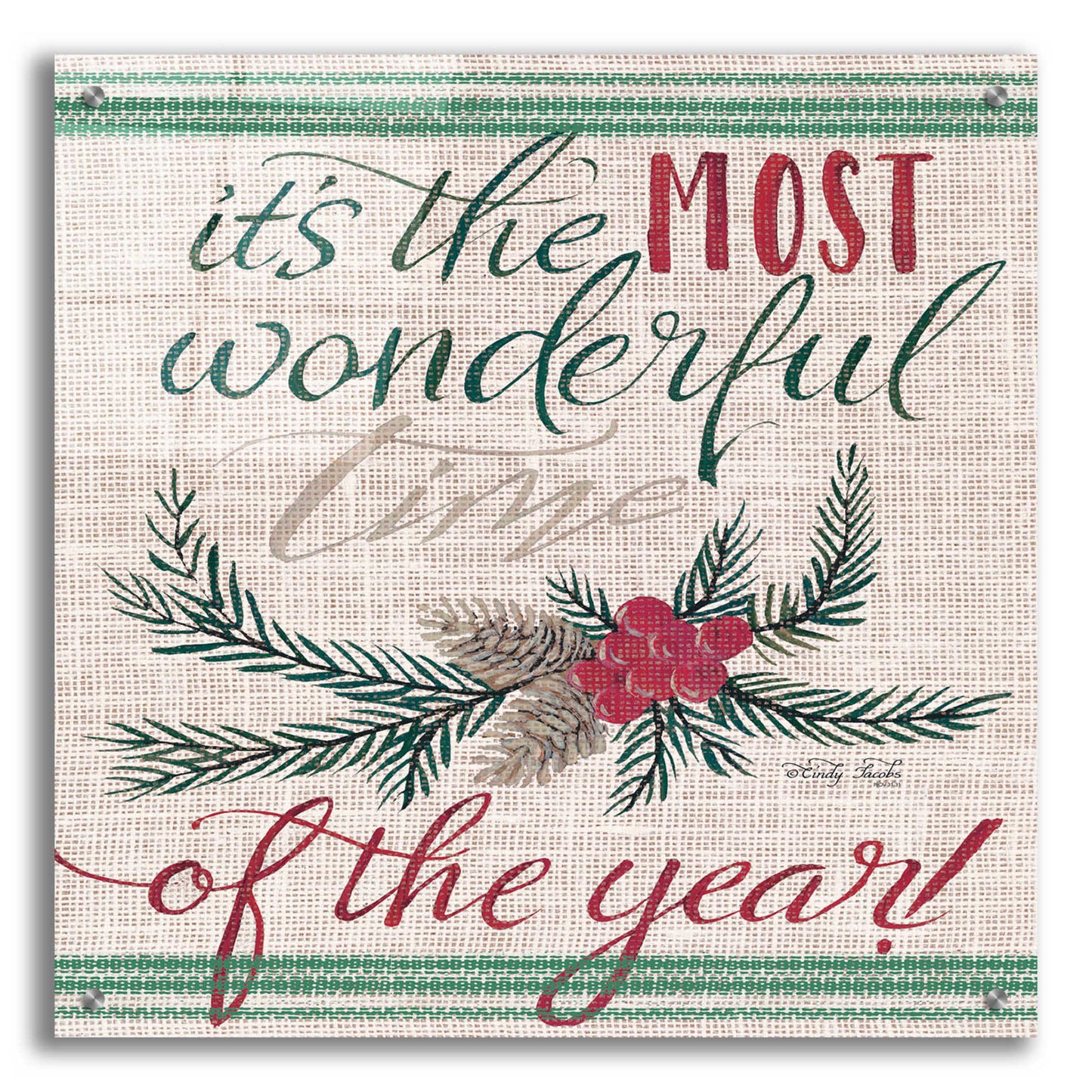 Epic Art 'It's the Most Wonderful Time of the Year' by Cindy Jacobs, Acrylic Glass Wall Art,24x24