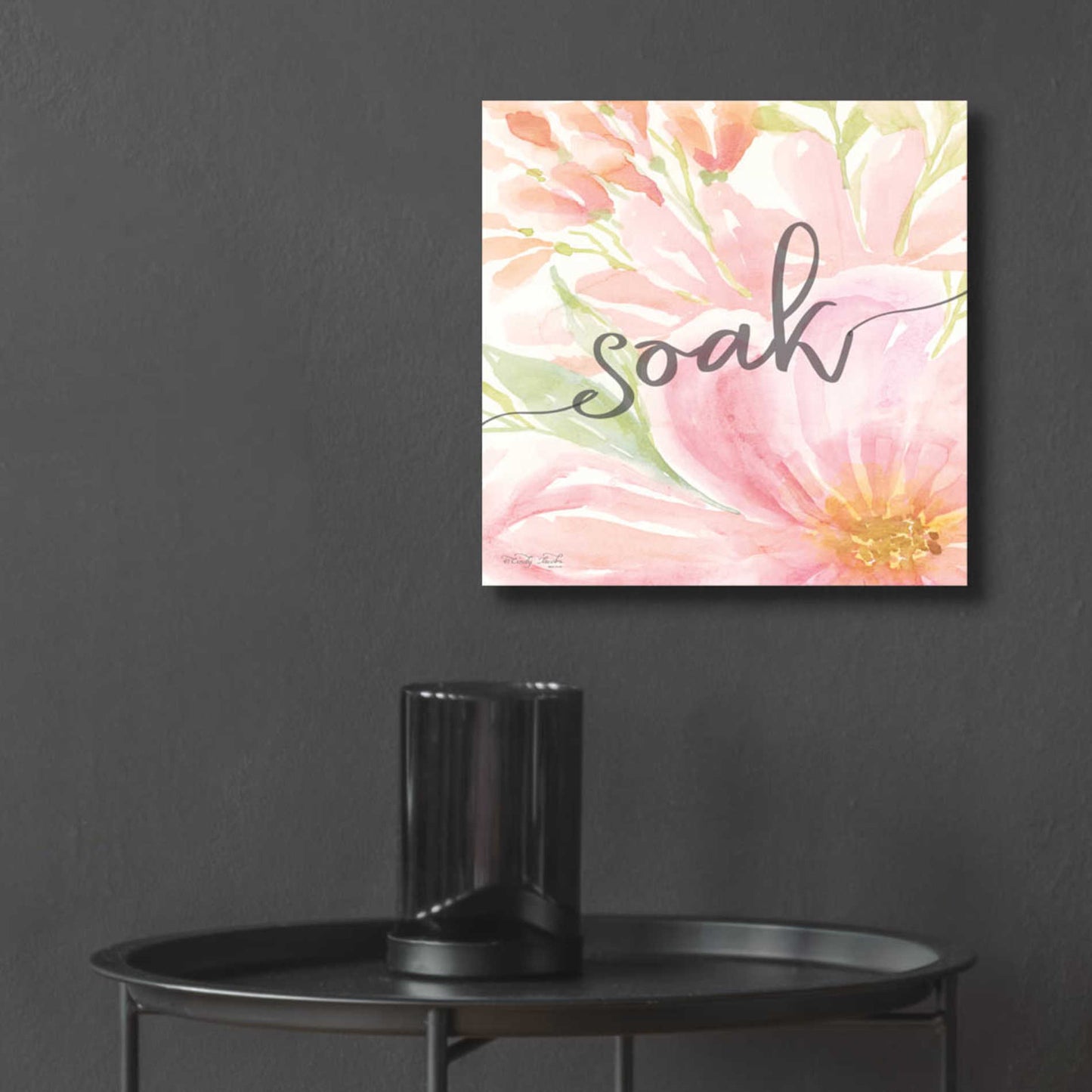 Epic Art 'Floral Soak' by Cindy Jacobs, Acrylic Glass Wall Art,12x12