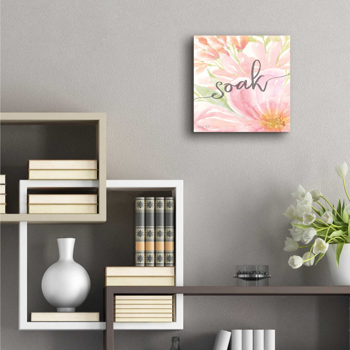 Epic Art 'Floral Soak' by Cindy Jacobs, Acrylic Glass Wall Art,12x12