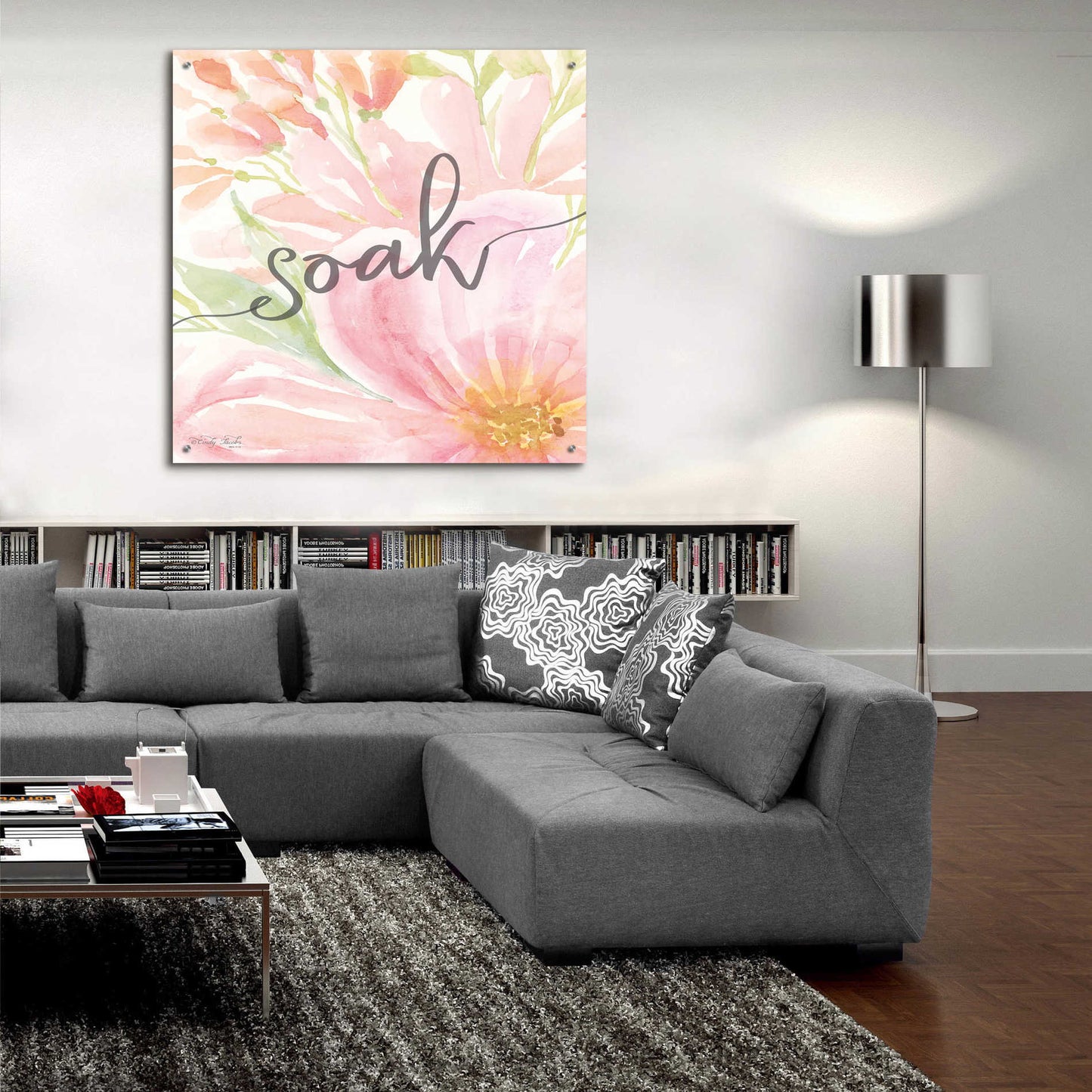 Epic Art 'Floral Soak' by Cindy Jacobs, Acrylic Glass Wall Art,36x36