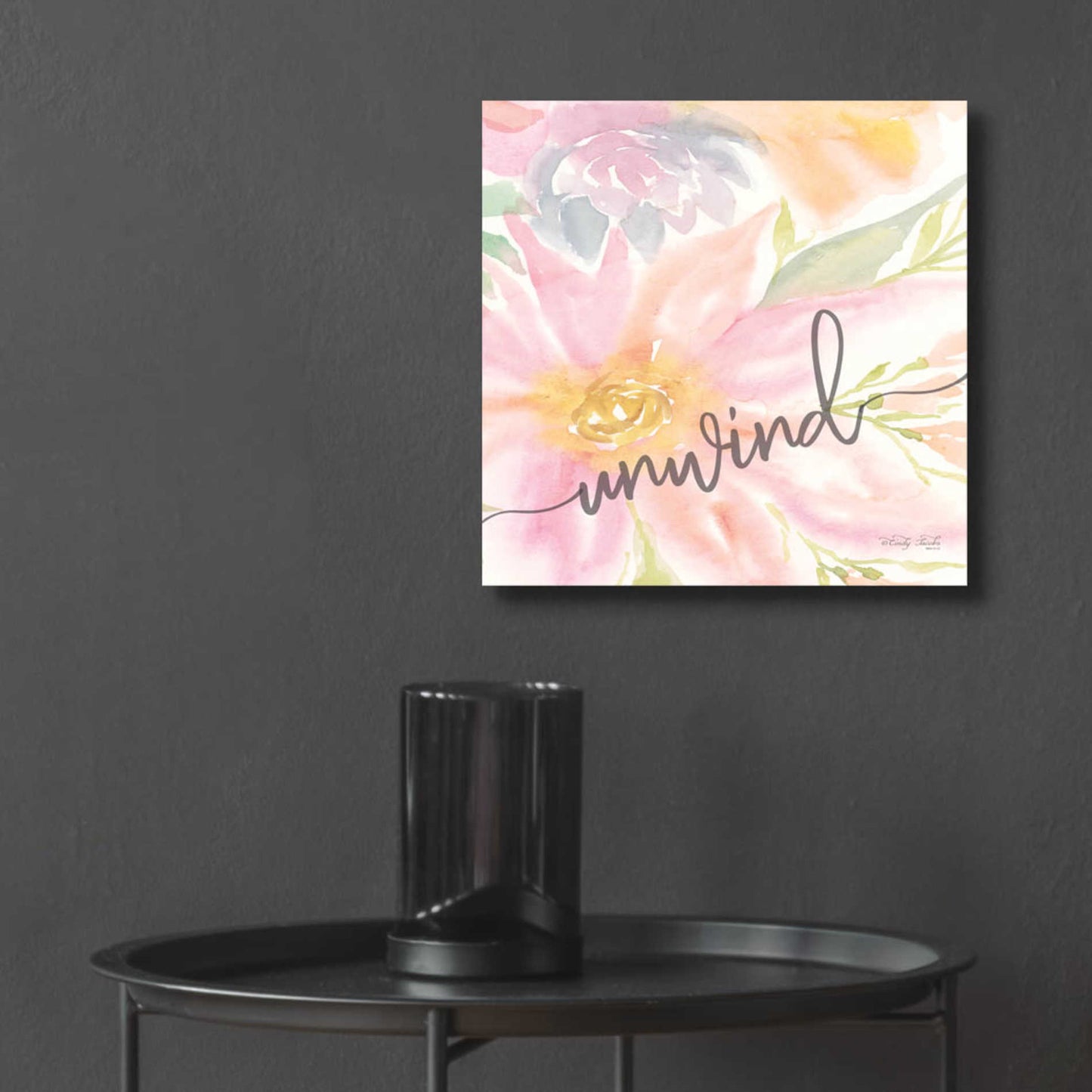 Epic Art 'Floral Unwind' by Cindy Jacobs, Acrylic Glass Wall Art,12x12