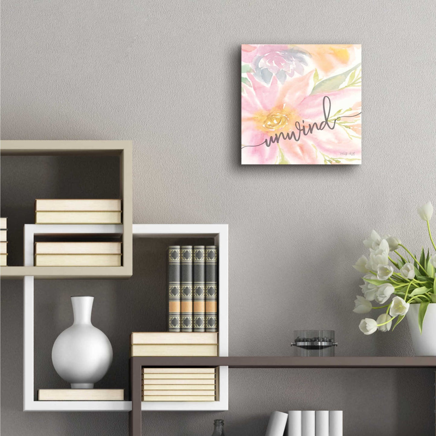 Epic Art 'Floral Unwind' by Cindy Jacobs, Acrylic Glass Wall Art,12x12