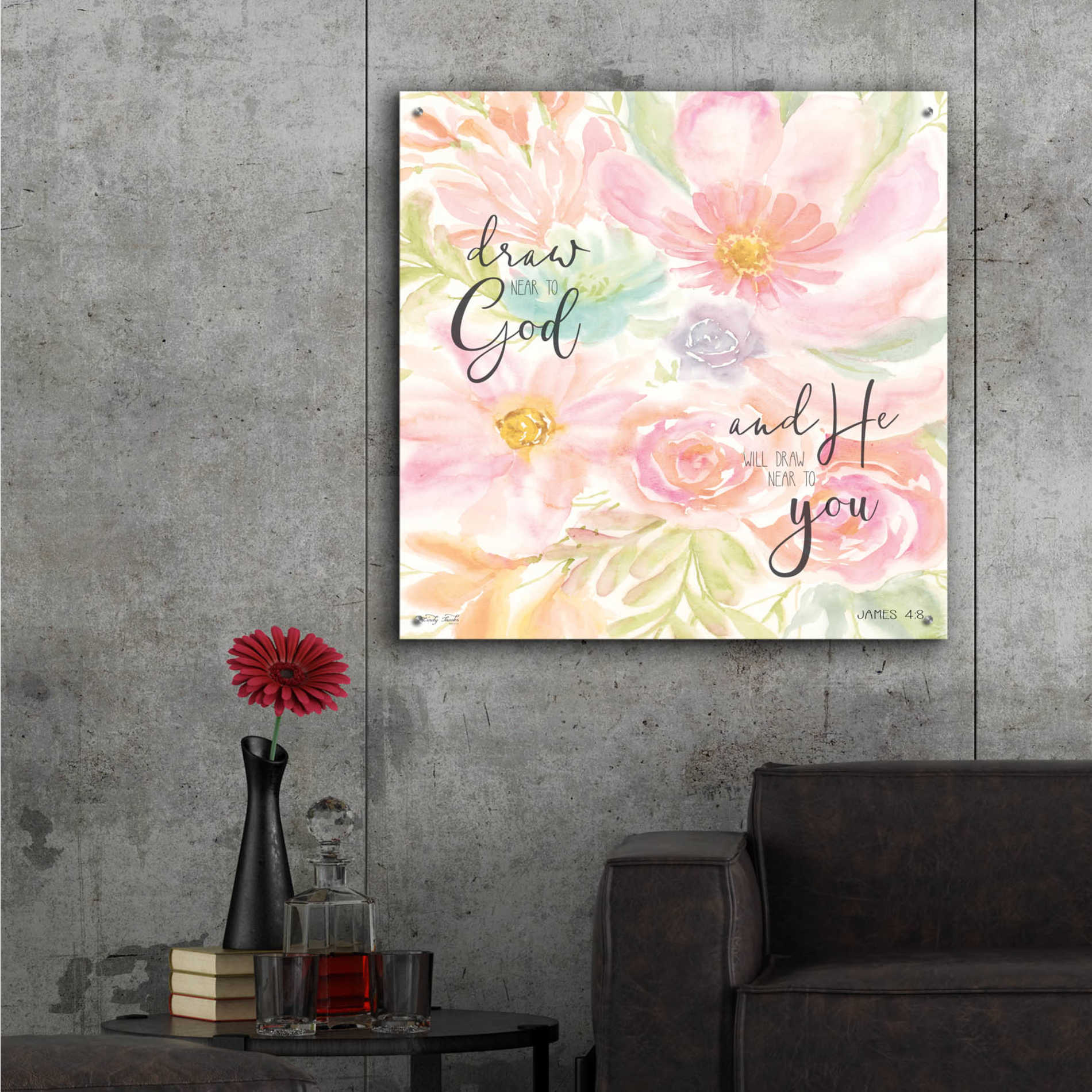 Epic Art 'Draw Near to God and He Will Draw Near to You' by Cindy Jacobs, Acrylic Glass Wall Art,36x36