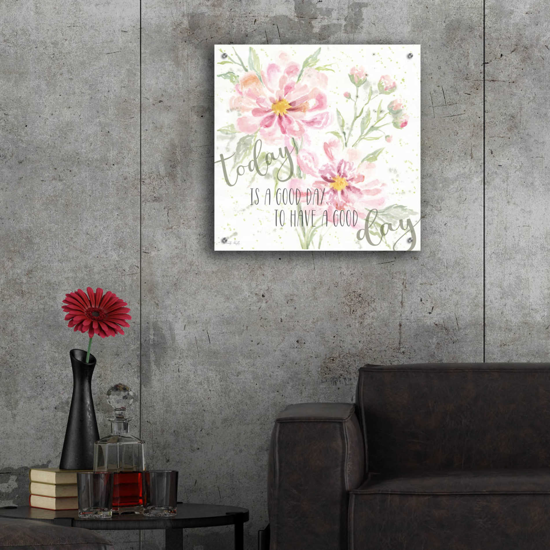 Epic Art 'Floral Today is a Good Day' by Cindy Jacobs, Acrylic Glass Wall Art,24x24