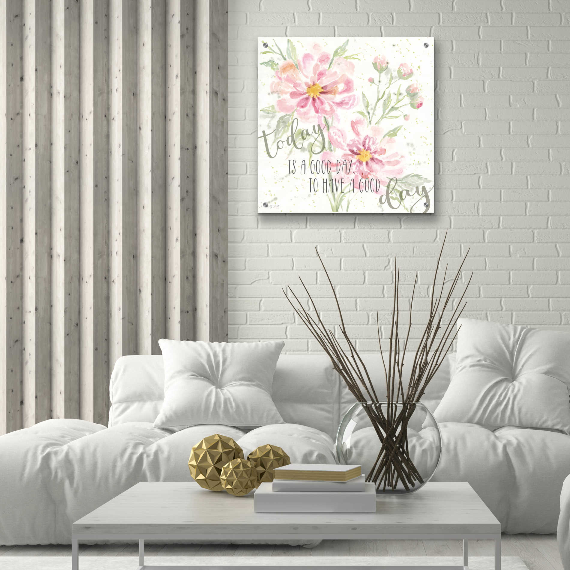 Epic Art 'Floral Today is a Good Day' by Cindy Jacobs, Acrylic Glass Wall Art,24x24