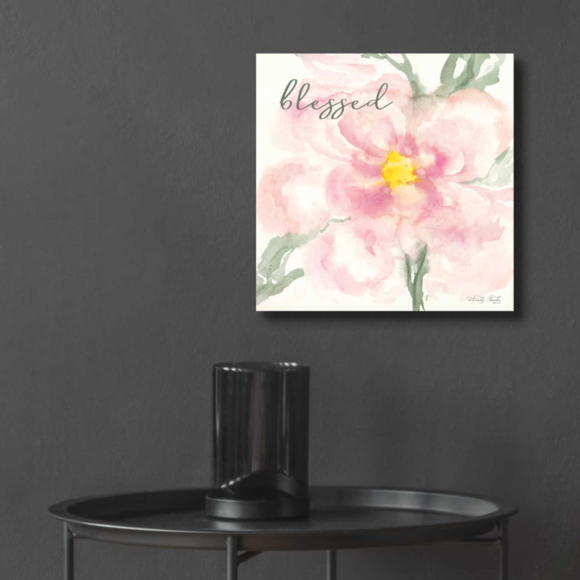 Epic Art 'Floral Blessed' by Cindy Jacobs, Acrylic Glass Wall Art,12x12