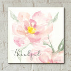 Epic Art 'Floral Thankful' by Cindy Jacobs, Acrylic Glass Wall Art,12x12