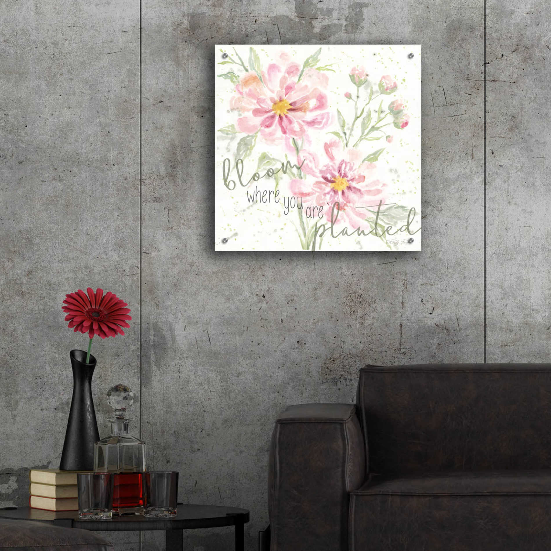 Epic Art 'Bloom Where You are Planted' by Cindy Jacobs, Acrylic Glass Wall Art,24x24