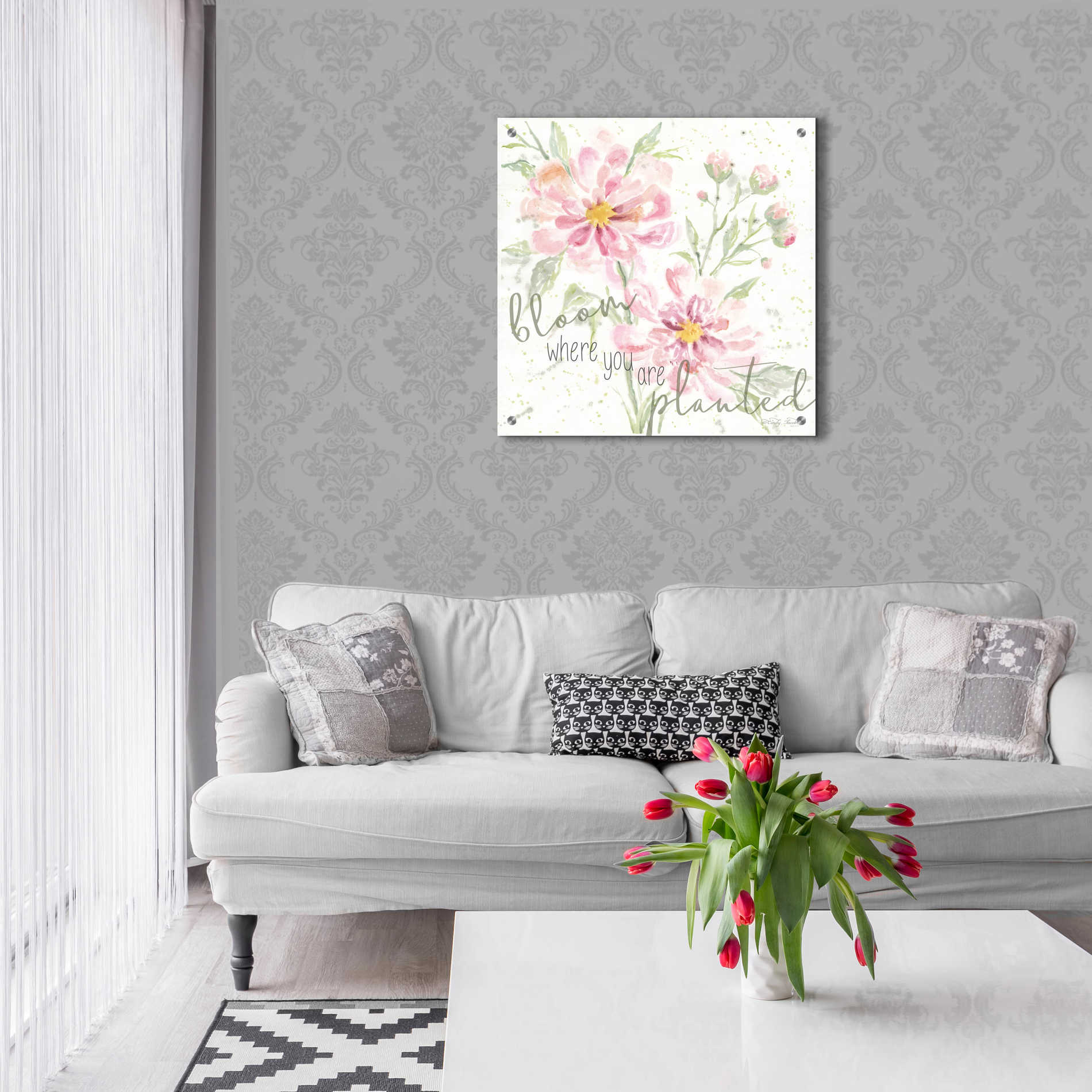 Epic Art 'Bloom Where You are Planted' by Cindy Jacobs, Acrylic Glass Wall Art,24x24