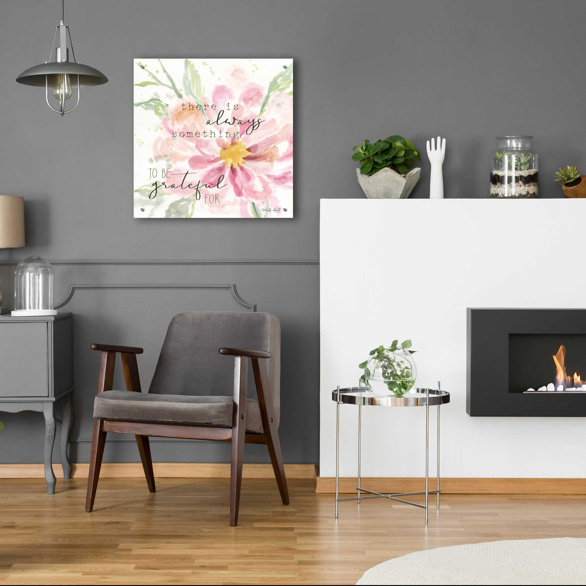 Epic Art 'Grateful Blooms' by Cindy Jacobs, Acrylic Glass Wall Art,24x24