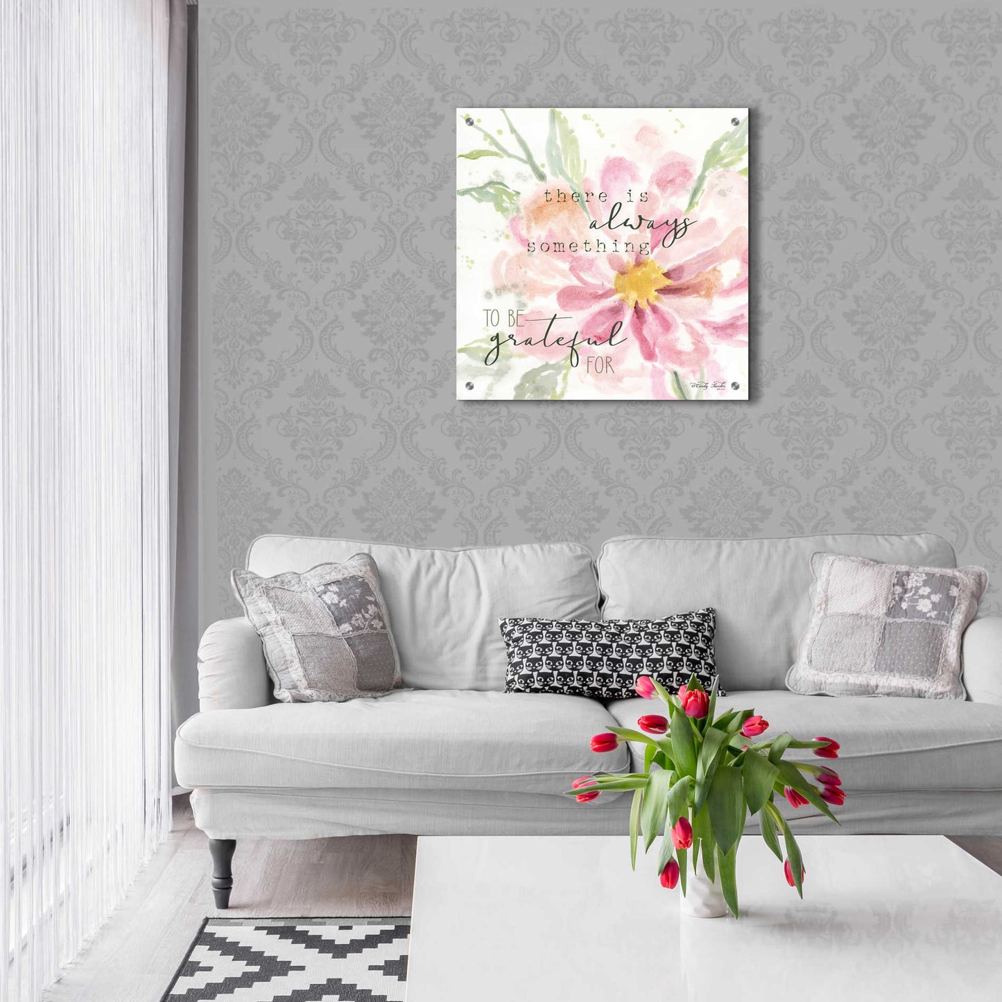 Epic Art 'Grateful Blooms' by Cindy Jacobs, Acrylic Glass Wall Art,24x24