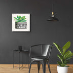 Epic Art 'Cactus Mud Cloth Vase IV' by Cindy Jacobs, Acrylic Glass Wall Art,24x24