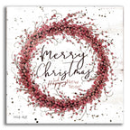 Epic Art 'Merry Christmas Berry Wreath' by Cindy Jacobs, Acrylic Glass Wall Art
