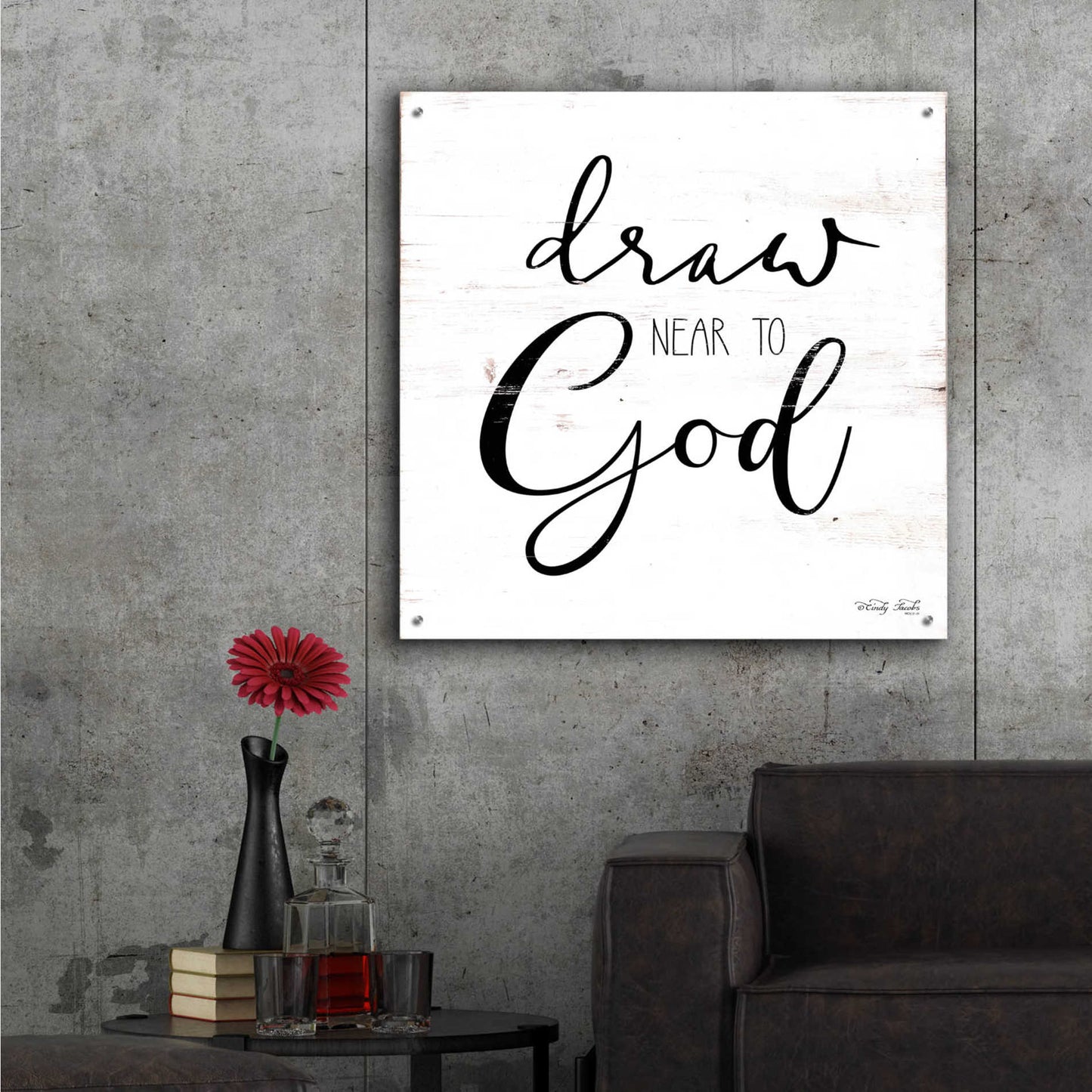 Epic Art 'Draw Near to God' by Cindy Jacobs, Acrylic Glass Wall Art,36x36