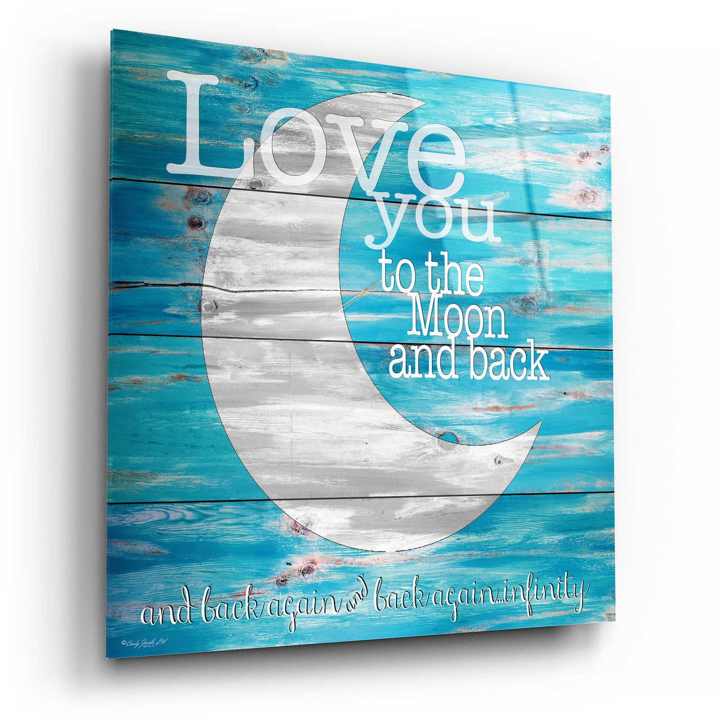 Epic Art 'Love You to the Moon and Back' by Cindy Jacobs, Acrylic Glass Wall Art,12x12