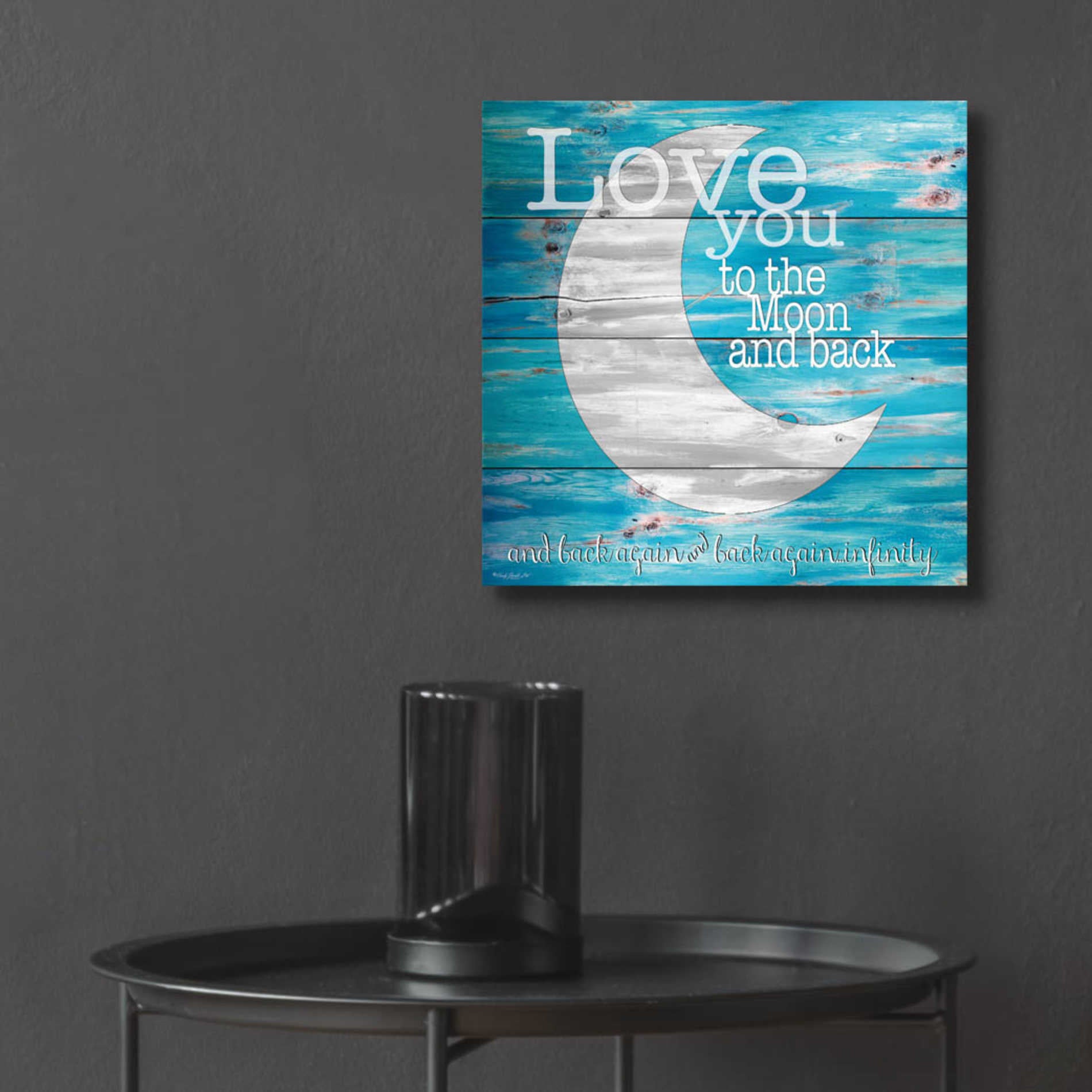 Epic Art 'Love You to the Moon and Back' by Cindy Jacobs, Acrylic Glass Wall Art,12x12