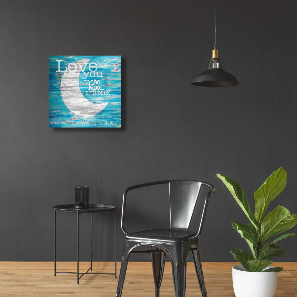 Epic Art 'Love You to the Moon and Back' by Cindy Jacobs, Acrylic Glass Wall Art,24x24