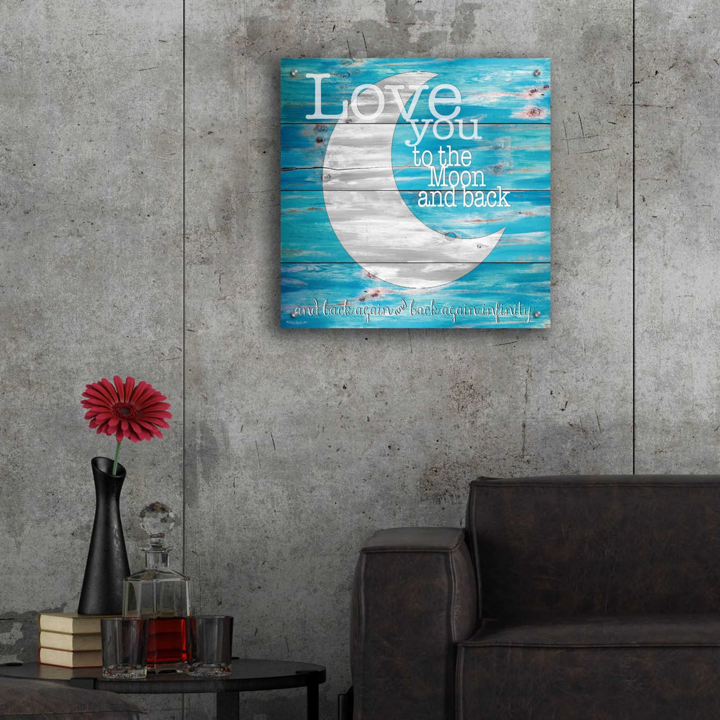 Epic Art 'Love You to the Moon and Back' by Cindy Jacobs, Acrylic Glass Wall Art,24x24