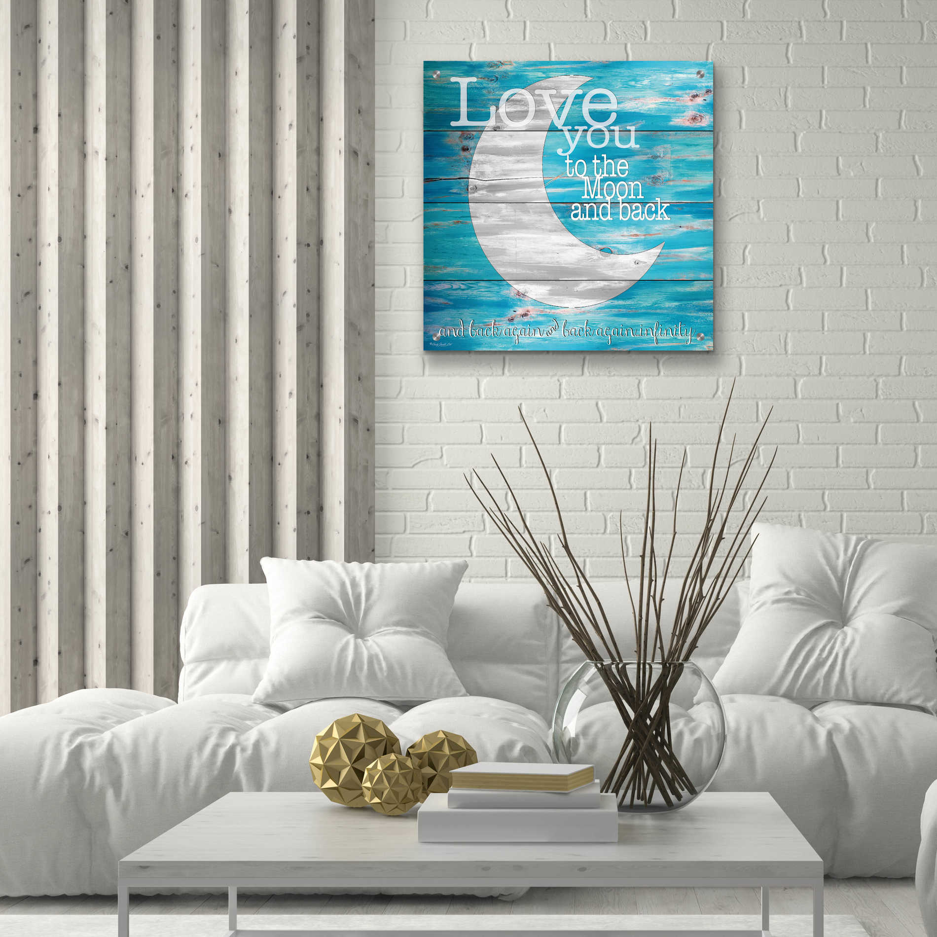 Epic Art 'Love You to the Moon and Back' by Cindy Jacobs, Acrylic Glass Wall Art,24x24
