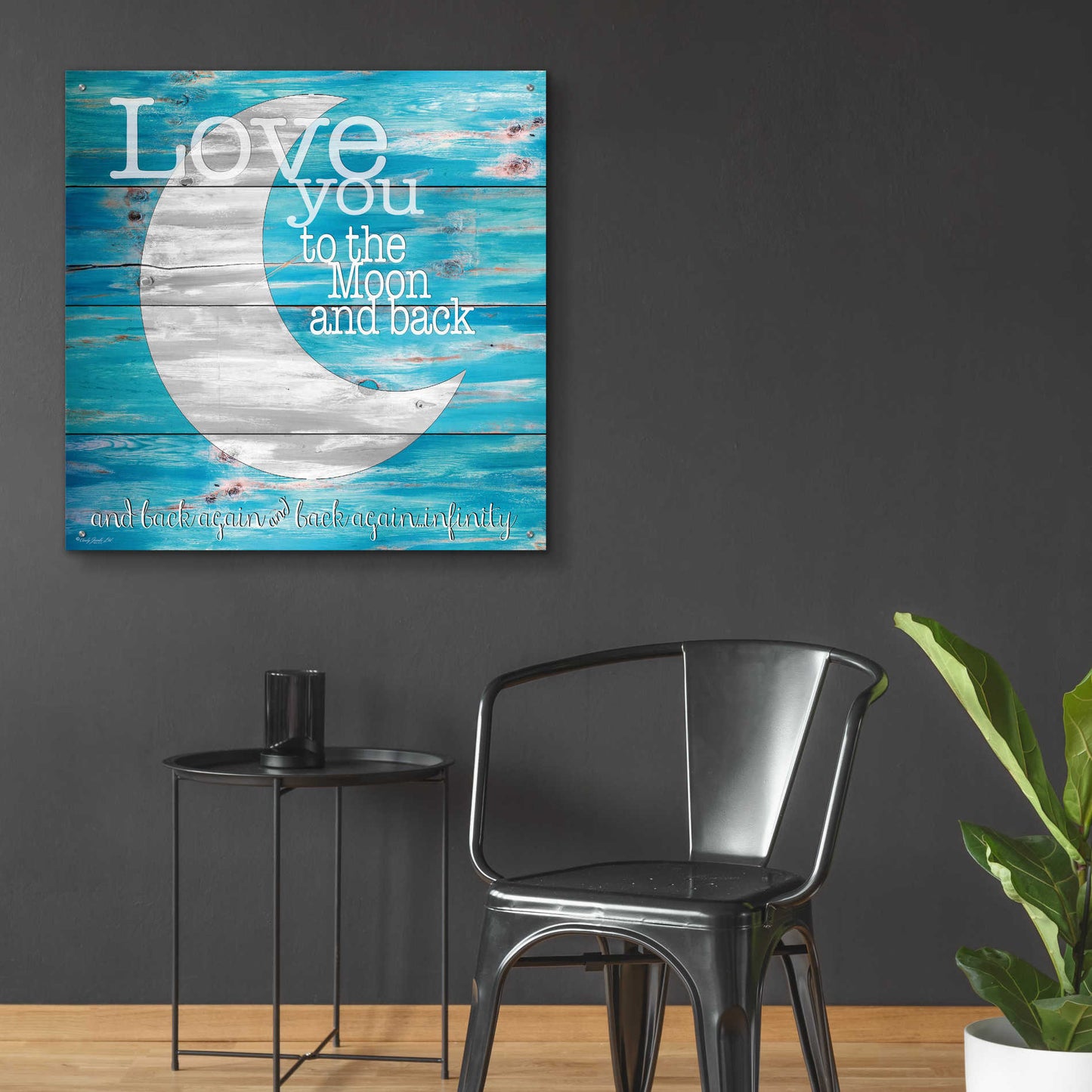 Epic Art 'Love You to the Moon and Back' by Cindy Jacobs, Acrylic Glass Wall Art,36x36