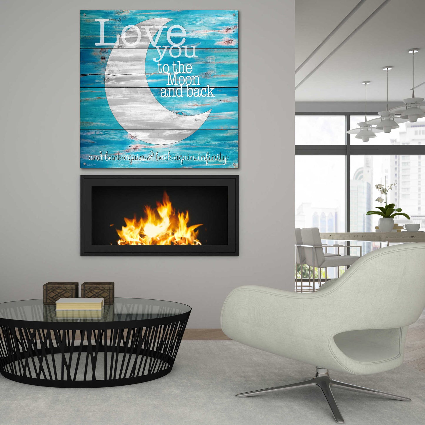 Epic Art 'Love You to the Moon and Back' by Cindy Jacobs, Acrylic Glass Wall Art,36x36