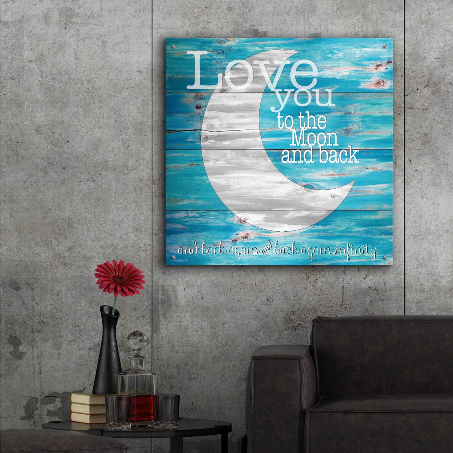 Epic Art 'Love You to the Moon and Back' by Cindy Jacobs, Acrylic Glass Wall Art,36x36